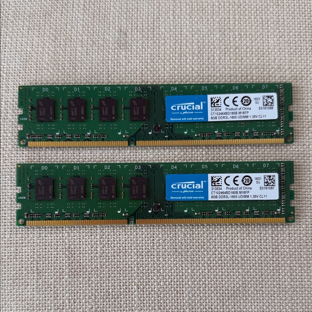 Crucial Green DDR3L 8GB 1600MHz Desktop RAM Module Pair